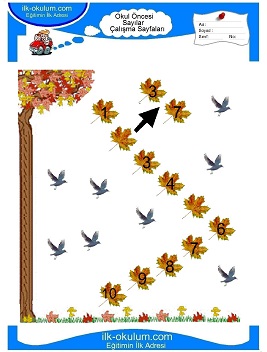 Çocuklar İçin sayı Çalışma Sayfaları 